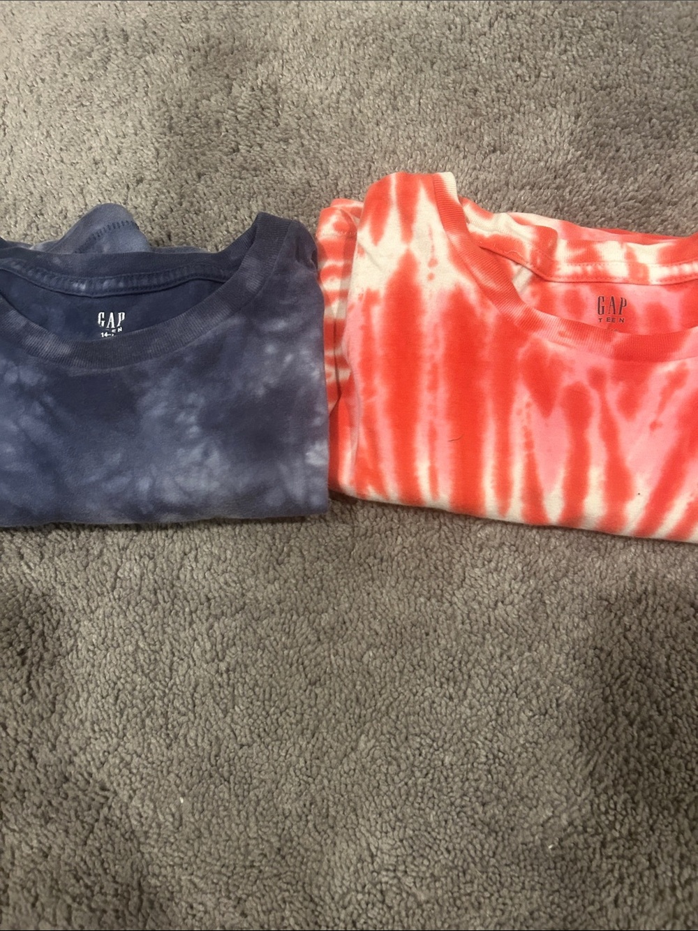 GAP Kids Tie-Dye Crewneck Tees - Navy & Bright Orange